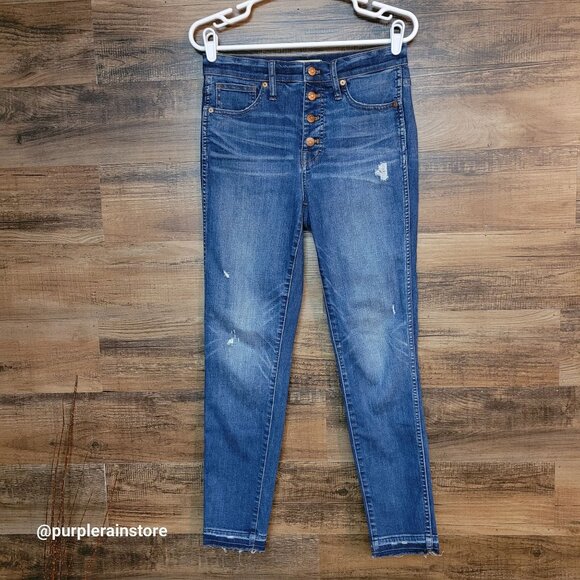 Madewell Jeans 29 Skinny 10" High Rise Tummy Control Rosecliff Wash H6319 - Picture 1 of 13